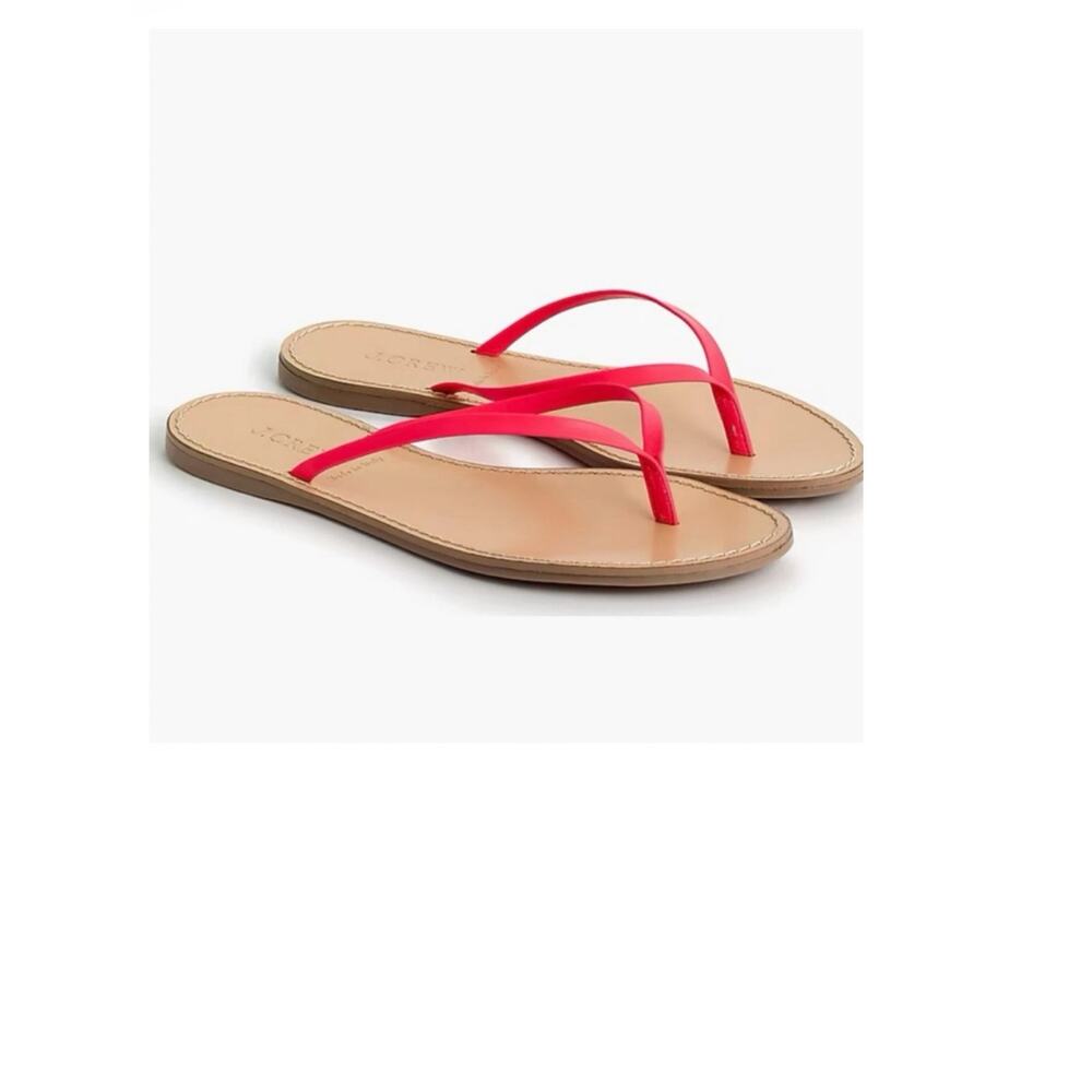 J. Crew leather Thong Sandals Neon pink Sz 6 FINAL PRICE